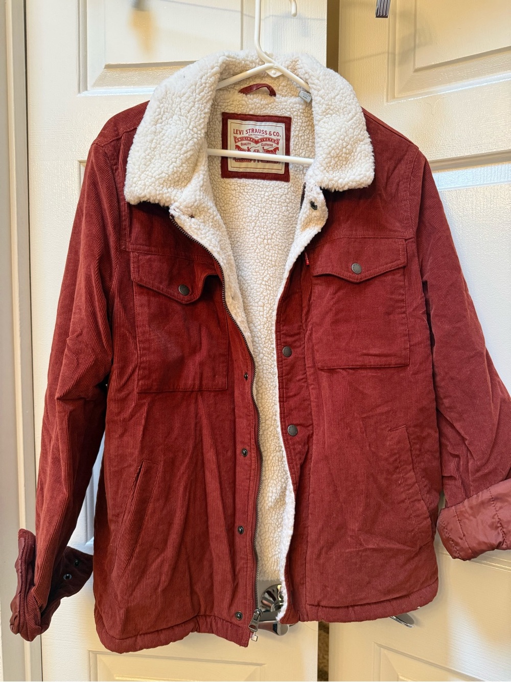 Levi's Women's Rust Red Corduroy Teddy-Lined Jacket